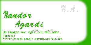 nandor agardi business card